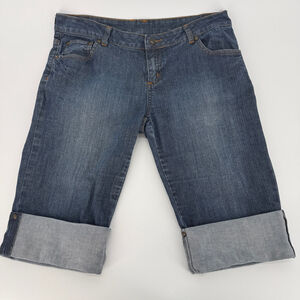 Prana Blue Denim Y2K Bermuda Short Pants Women Size 10
